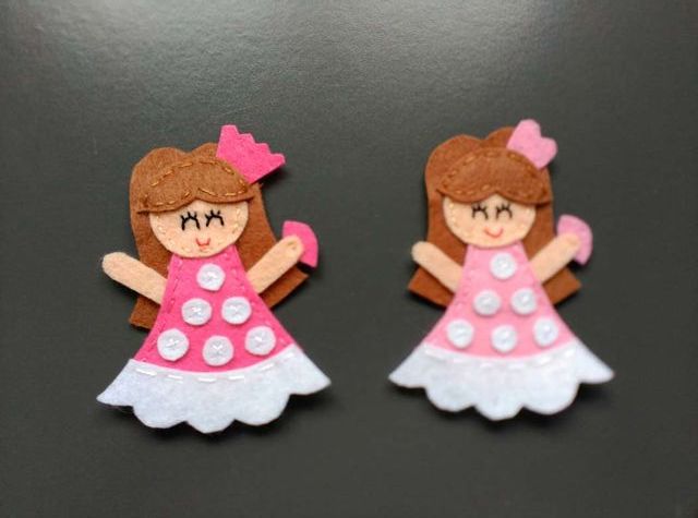 Broches de fieltro de Flamencas