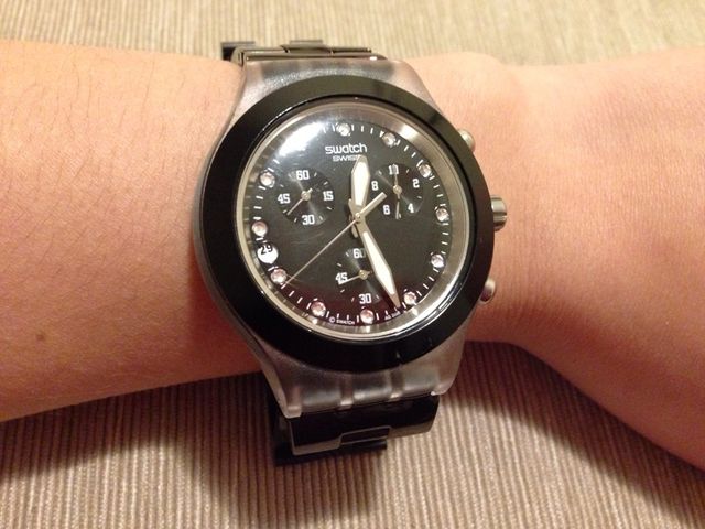 Reloj Negro Swatch Para Chica