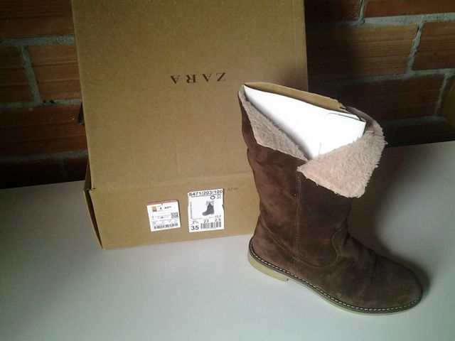 Botas de couro marrom