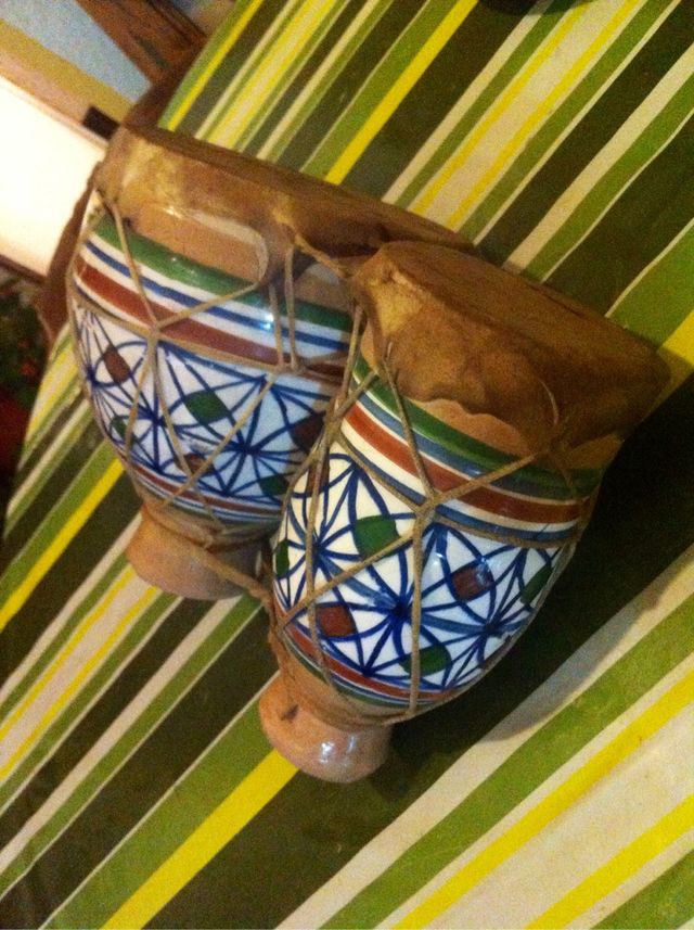 Tambores Ceramica Pintados A Mano Y Piel