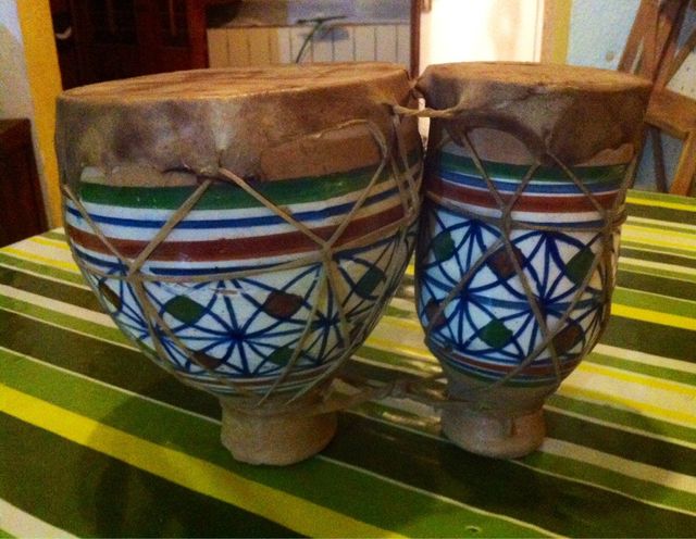 Tambores Ceramica Pintados A Mano Y Piel