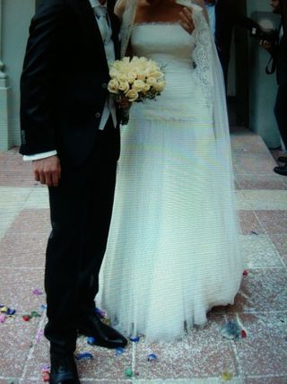 vestido de novia rosa clara de segunda mano en valencia en wallapop