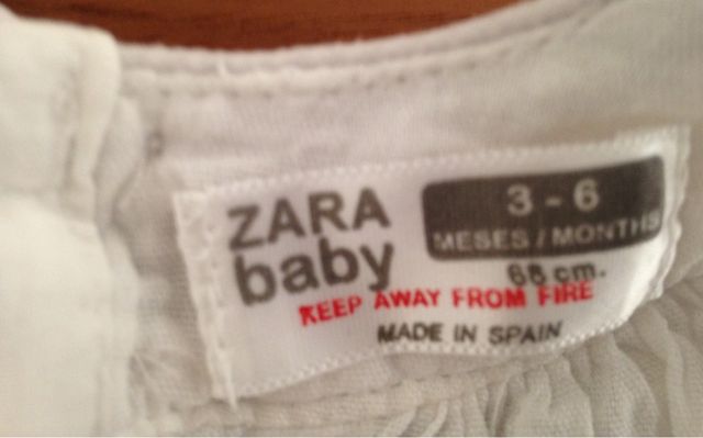 Vestido Bebé Zara 3-6 Meses