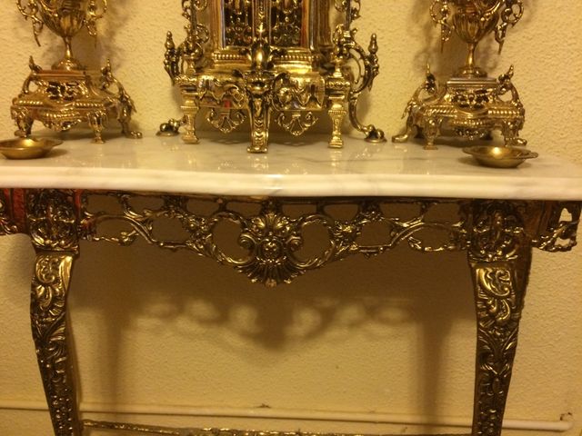 Candelabros Reloj  Y Mesa De Marmol