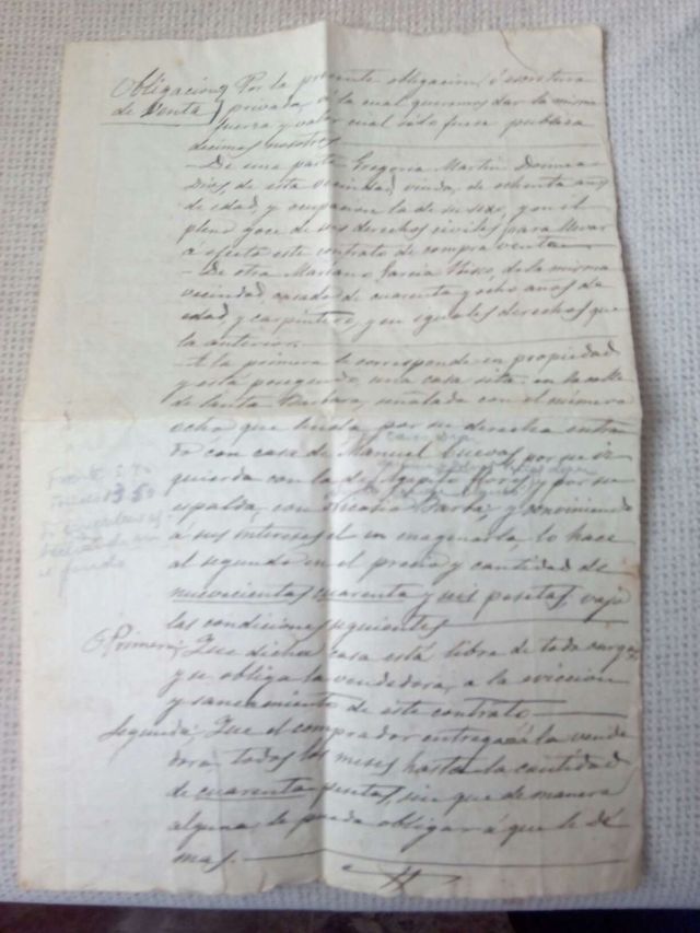 Documento manuscrito de 1.897.