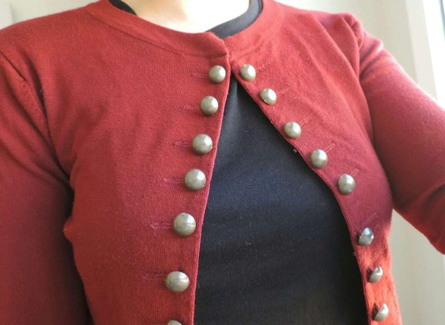 Giacca in maglia Stradivarius bordeaux taglia L