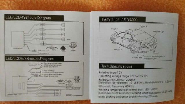 Kit di 4 sensori di parcheggio.