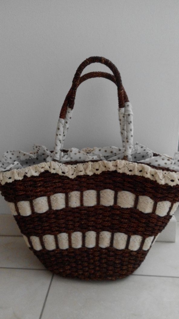 Cesto  forrado con tela