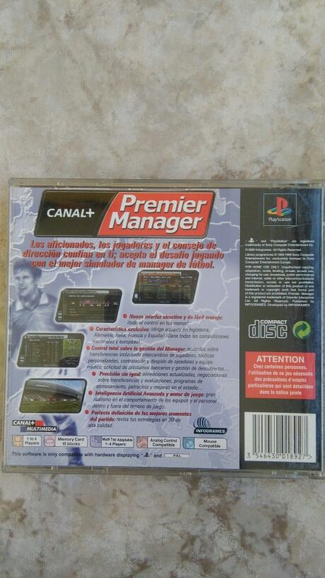 Juego PLAY STATION "Canal + Premier Manager"