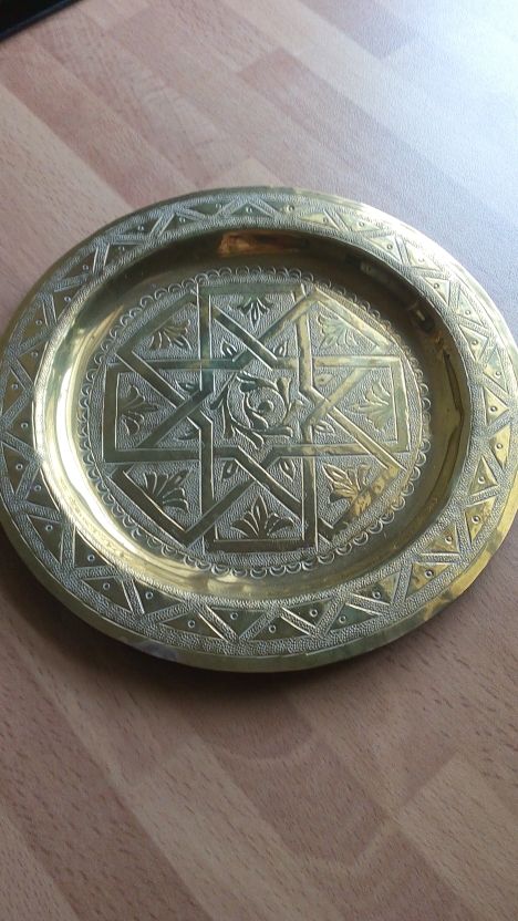 Plato latón árabe marroquí