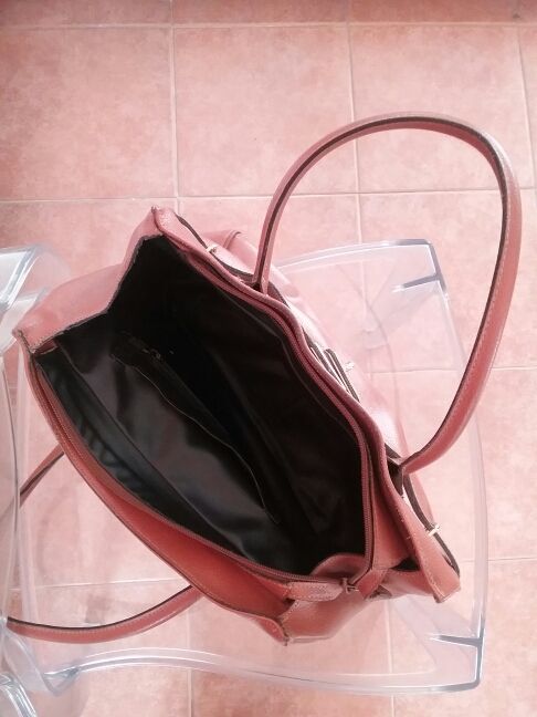 Bolso piel vintage marron