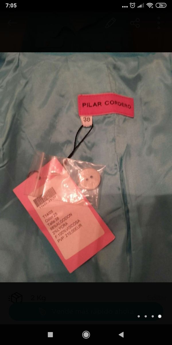 Sahariana Pilar Cordero, talla 38 (210 €)