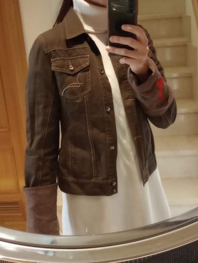 Cazadora vaquera verde caqui T.40