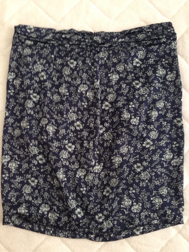 Falda estampada Flores Blanco