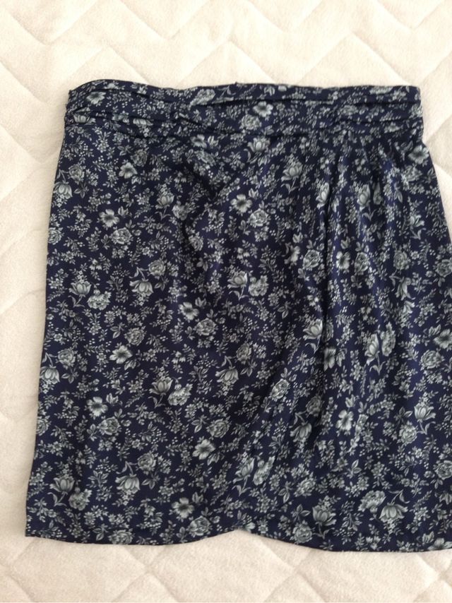 Falda estampada Flores Blanco