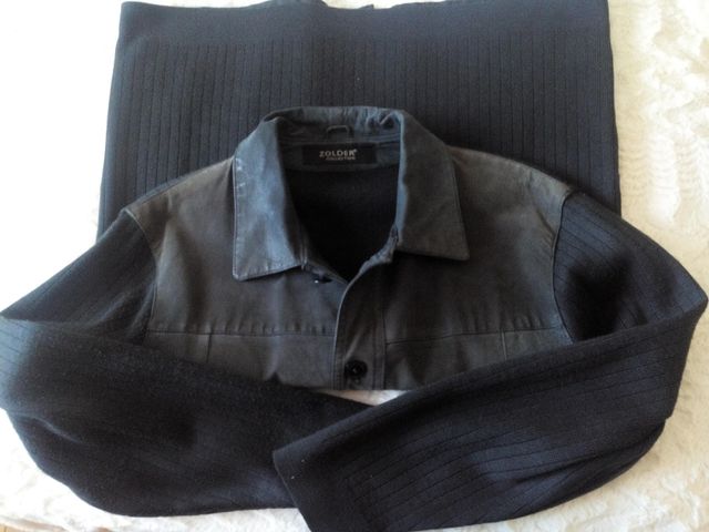 Chaqueta hombre piel efecto desgastado