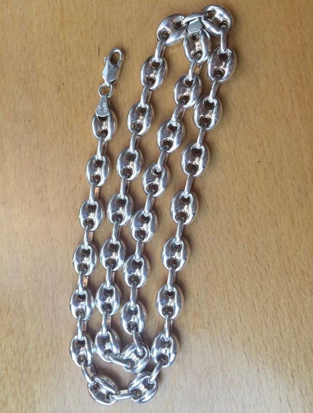 Cadena de calabrotes grande 11mm de PLATA 925