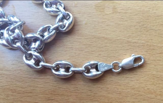 Cadena de calabrotes grande 11mm de PLATA 925