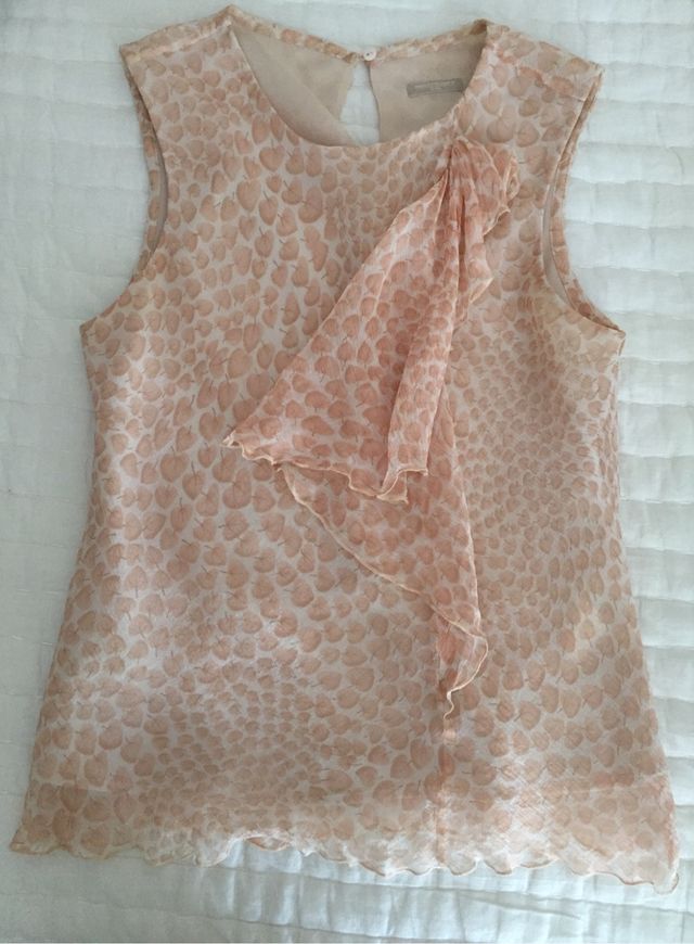 Blusa de seda forrada