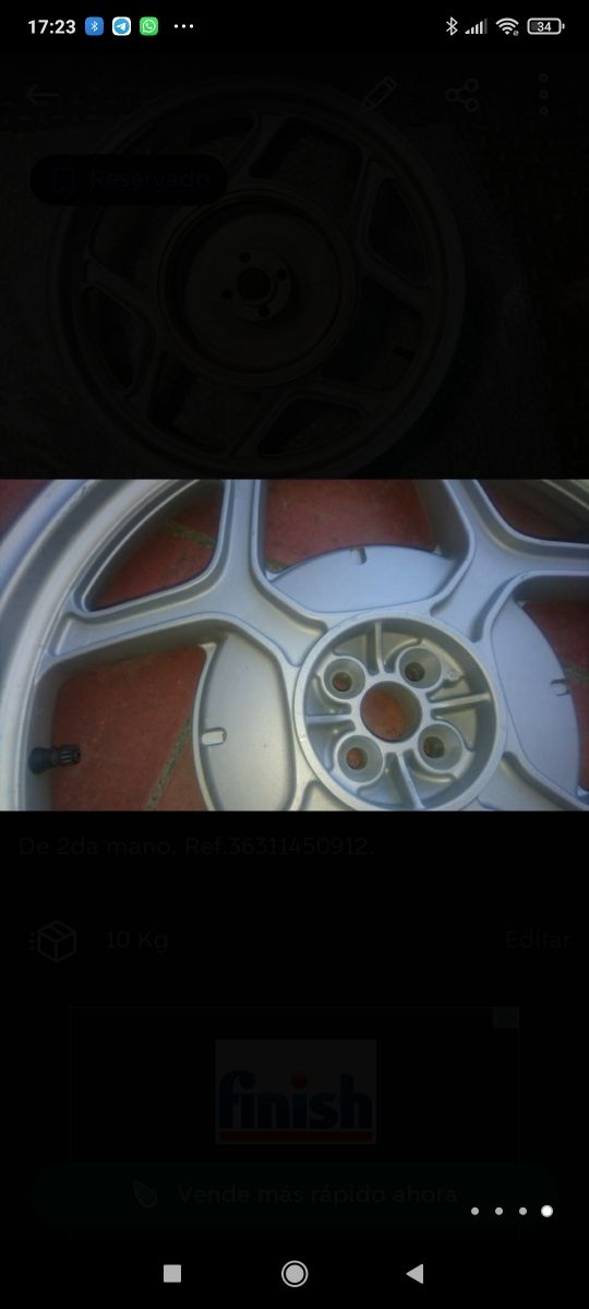 Llanta TRAS. R65/80/100 y DEL. K100/1100RS K1