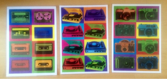 3 Láminas Plastificadas. Pop Art impecables