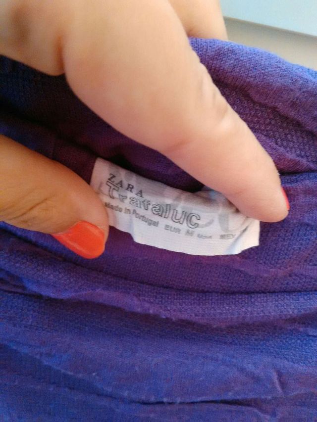 Falda tubo lila talla S Zara