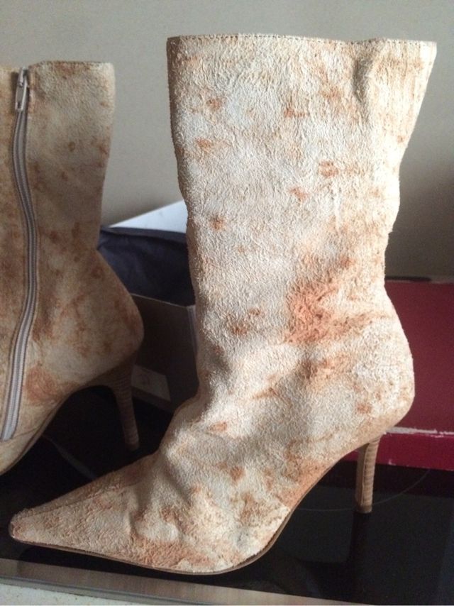 Zapatos - Botines de piel color mocca