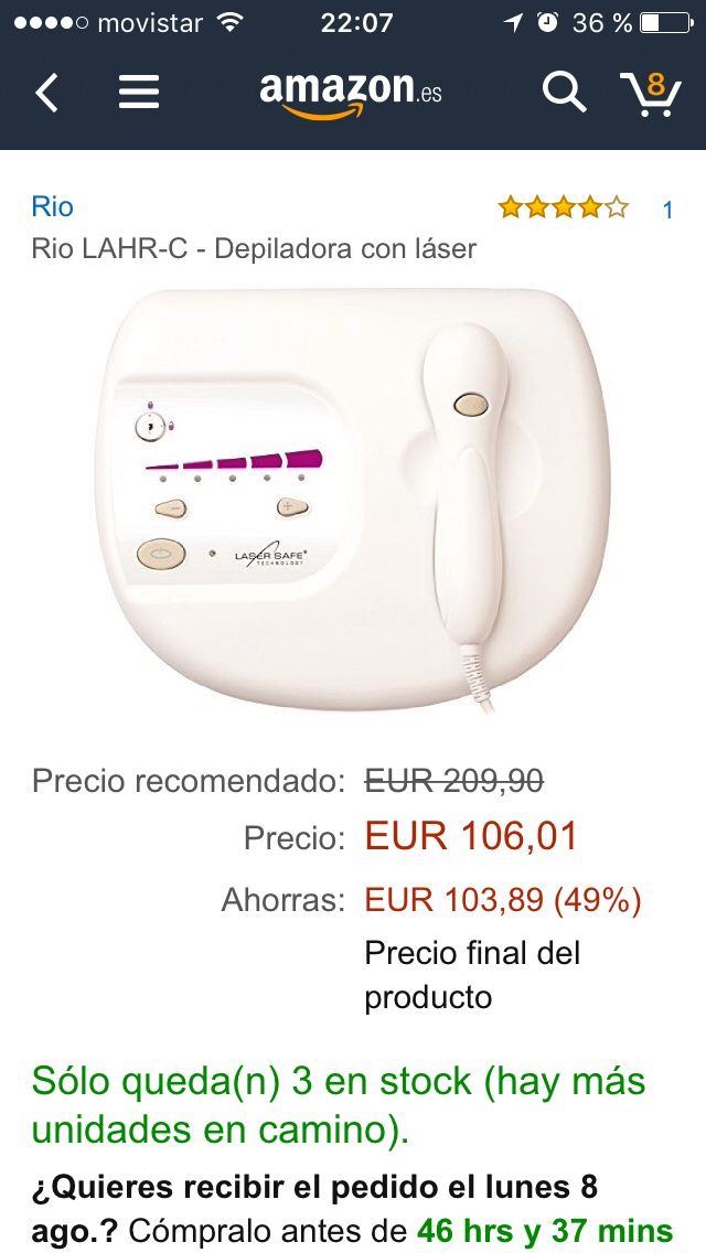 Depilador láser luz pulsada oferta