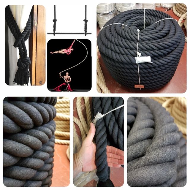 Cuerda algodón soga 36mm circo trapecio cabo trepa