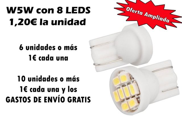 Bombillas led t10 w5w c5w luz blanca