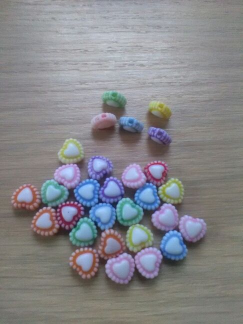 Conector / abalorio,charm corazón, acrílico