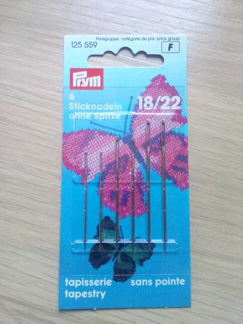 6 agujas punta redonda, número 18/20/22