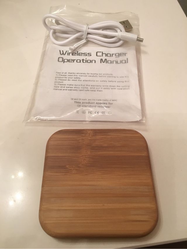 Cargador Inalámbrico Bambú