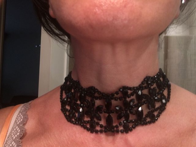 Choker cristal de roca negro