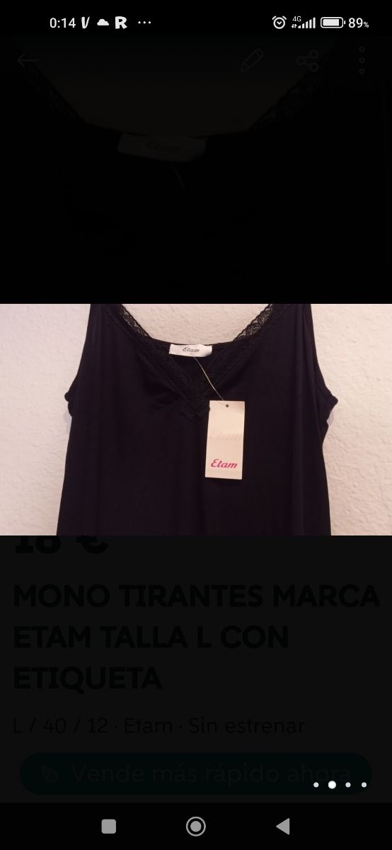 MONO TIRANTES MARCA ETAM DE LA TALLA L NUEVO