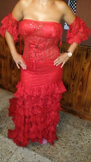 vestido de fiesta gitana de segunda mano en wallapop