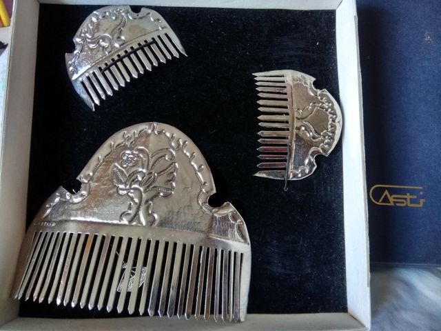 peineta y aderezo plata niña