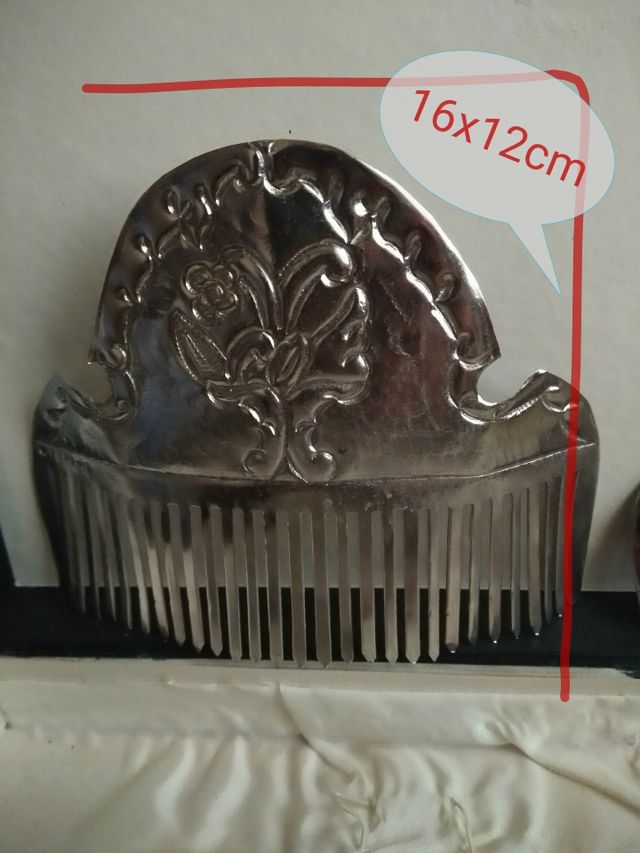 peineta y aderezo plata niña