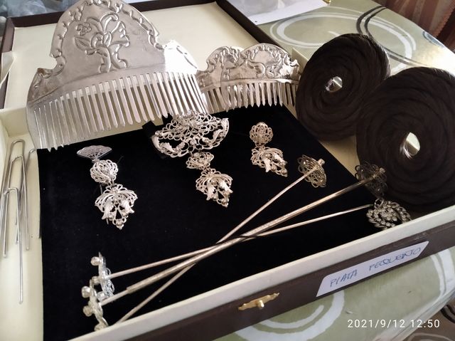 peineta y aderezo plata niña