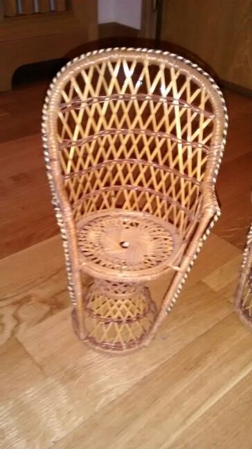 3 Sillitas Mimbre Decoración sin uso