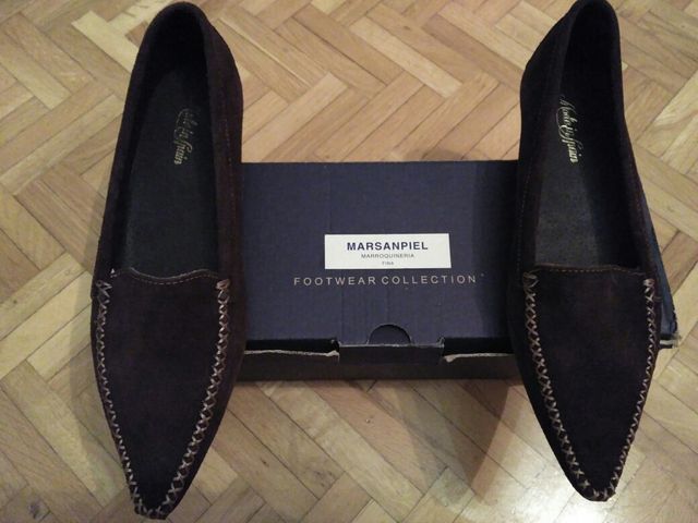 OPORTUNIDAD ZAPATOS PIEL ANTE MARRÓN 38 NUEVOS!!!