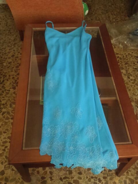 Vestido fiesta azul turquesa