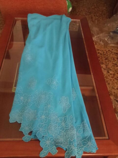 Vestido fiesta azul turquesa