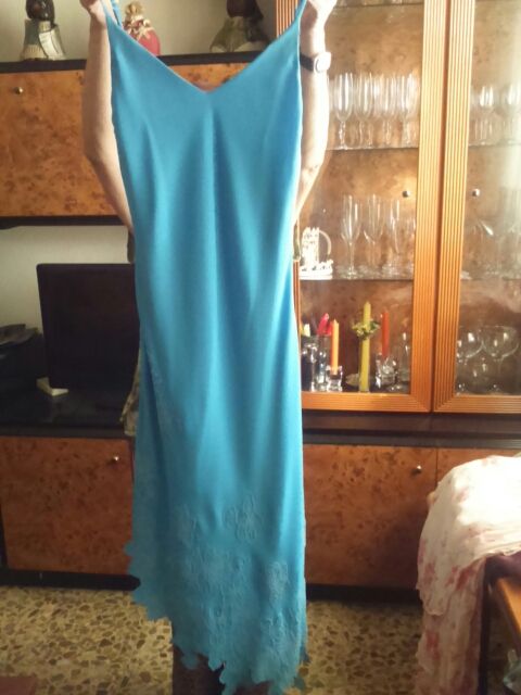 Vestido fiesta azul turquesa