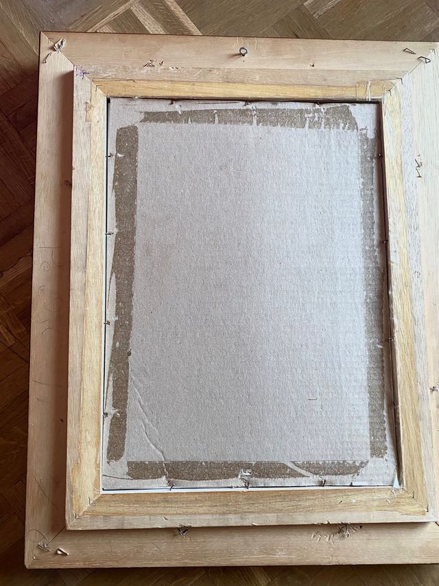 Cuadro monumento Alfonso XII Madrid marco madera