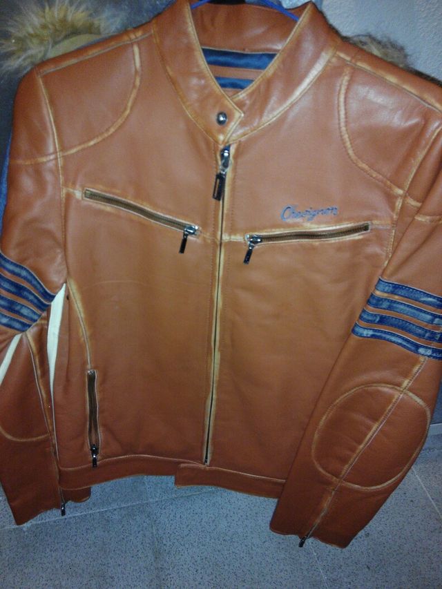 Chaqueta piel motera chevignon t-s
