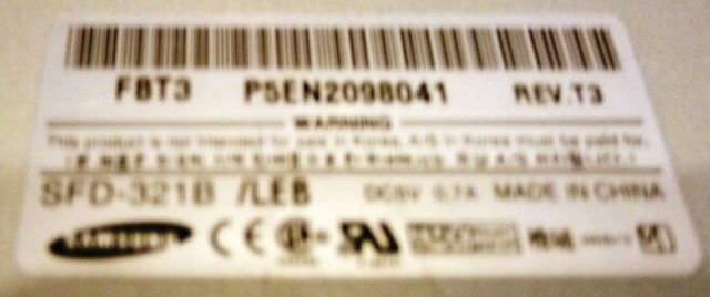 DISKETERA SAMSUNG SFD-321B FBT3 P5EN20