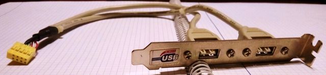 PLACA CONEXION 2 PUERTOS USB