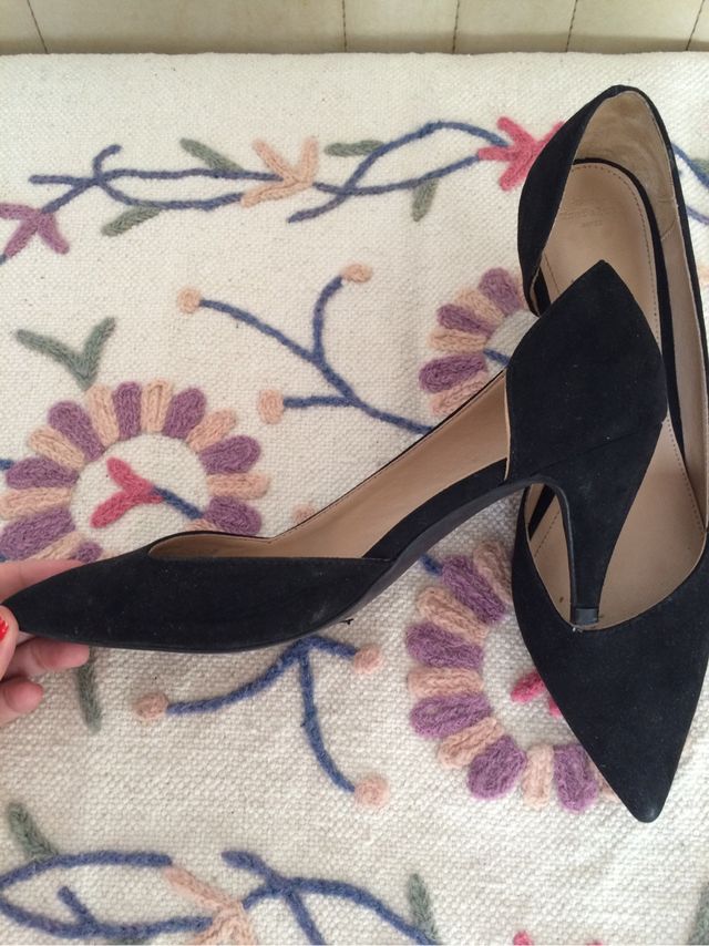 Tacones trafaluc trf zara de ante negro
