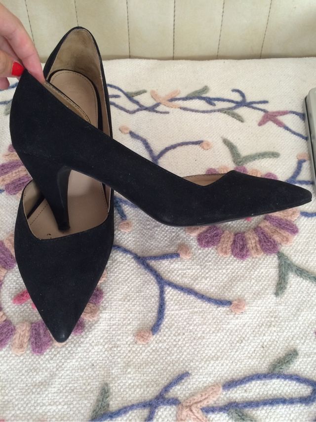 Tacones trafaluc trf zara de ante negro